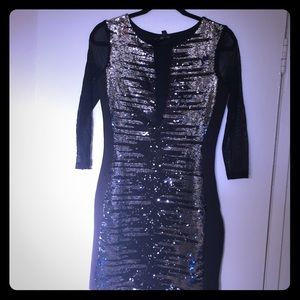 Brand new! Black and silver sequin bebe dress